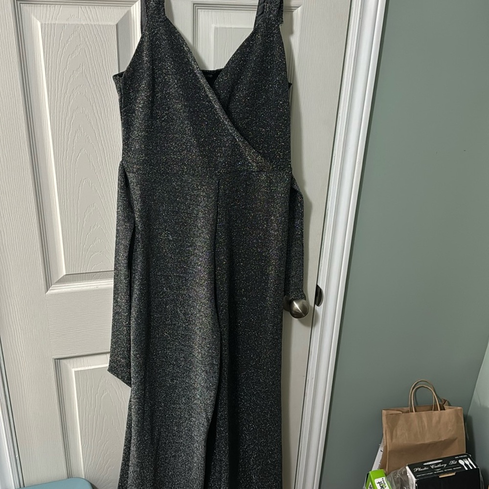 Wide leg, full length jumpsuit